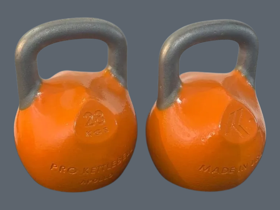 Paire de Pro Kettlebells approuvés IKO de 28Kg / 62 livres comme neufs