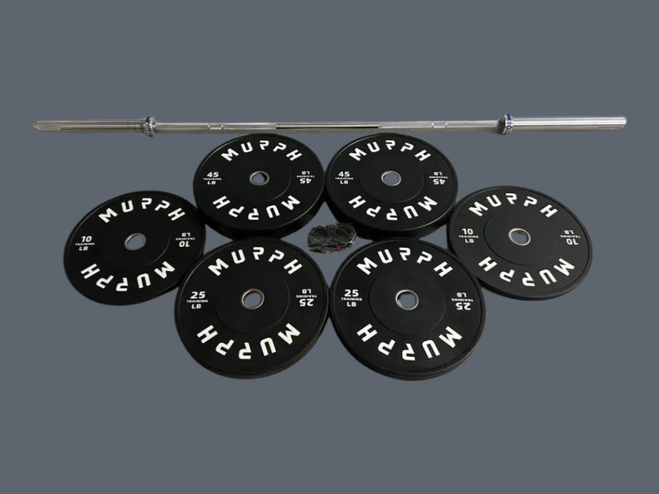 Barre MURPH 2.0 et 160 livres de plaques MURPH comme neuves avec collets neufs