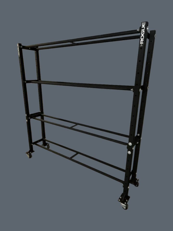 Support à plaques pare-chocs et/ou Wall Balls ROGUE avec séparateurs et tablette 43" le tout comme neuf