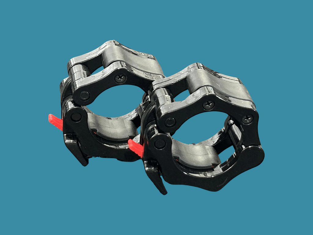 Ensemble neuf incluant barre olympique polyvalente Atlantis avec 175lbs de plaques Tri Grip Prenium et collets à verrpouillage hexagonal