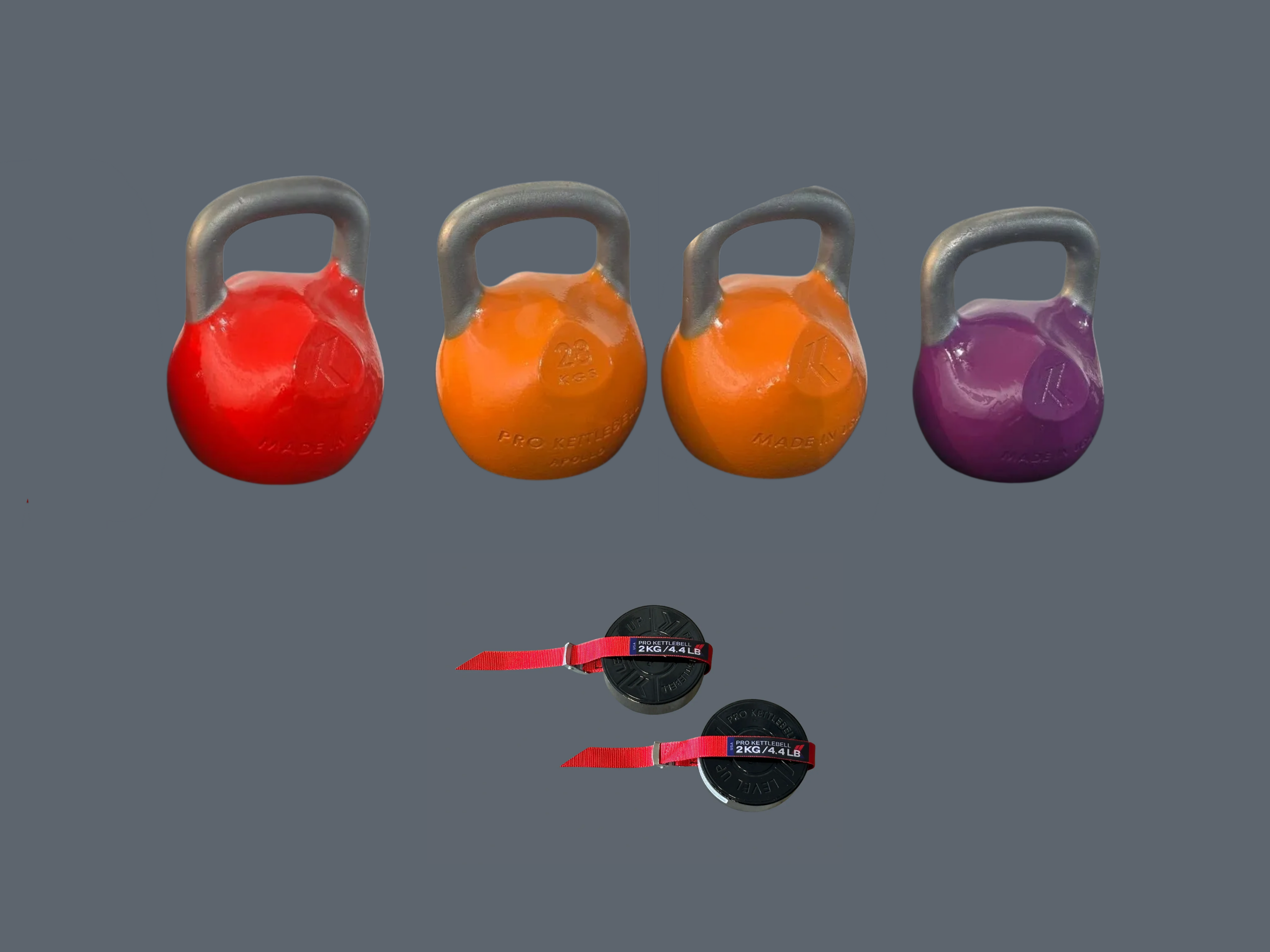 Ensemble de Pro Kettlebells de 1 x 44-71 et 2 x 63 livres comme neufs avec 2 aimants 2Kg neuves