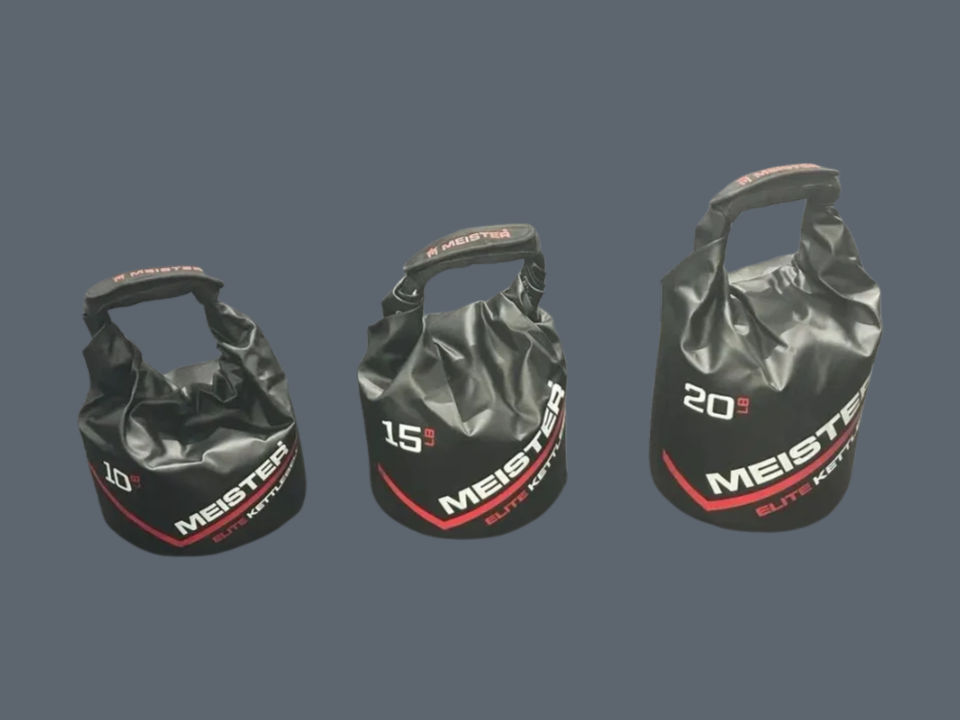 Sac d'entraînement Meister Elite avec kettlebells intégrés et amovibles de 10-15-20 livres comme neuf