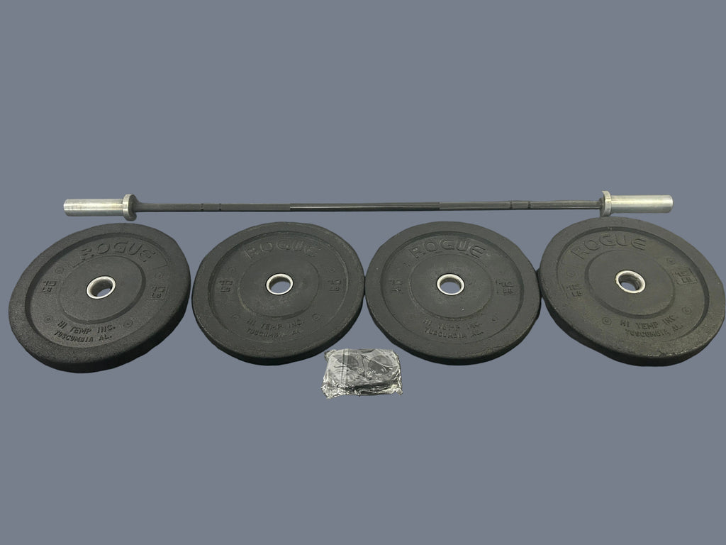 Barre technique ROGUE de 10kg/22lbs et 50lbs de plaques HI-TEMP ROGUE avec collets neufs