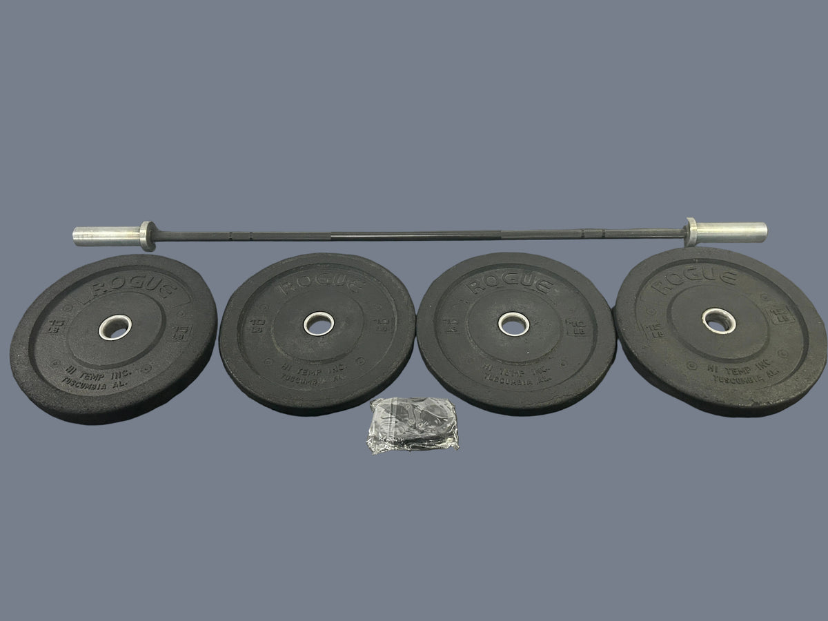 Barre technique ROGUE de 10kg/22lbs et 50lbs de plaques HI-TEMP ROGUE avec collets neufs