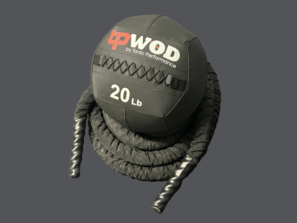 "Battle rope " 30 pieds avec gaine Northern Lights et Wall Ball de 20lbs TP WOD comme neufs