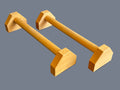 Parallettes longues et fixes en bois comme neuves