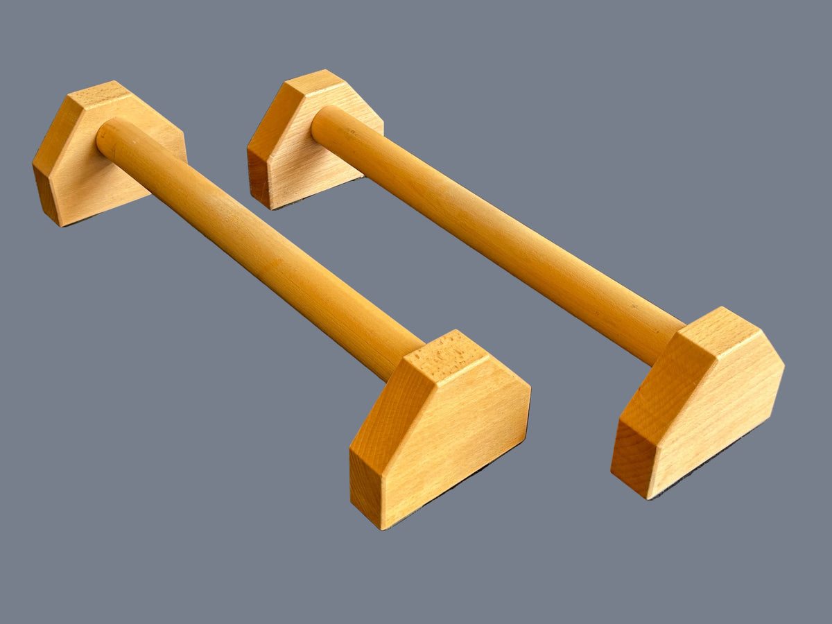 Parallettes longues et fixes en bois comme neuves