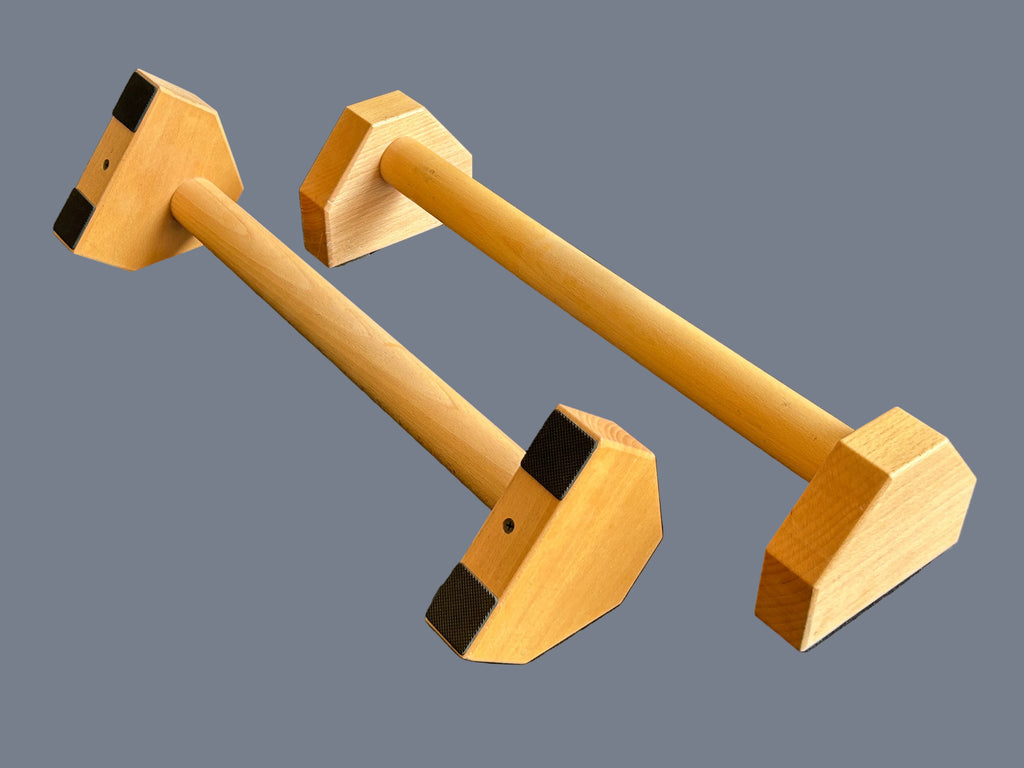 Parallettes longues et fixes en bois comme neuves